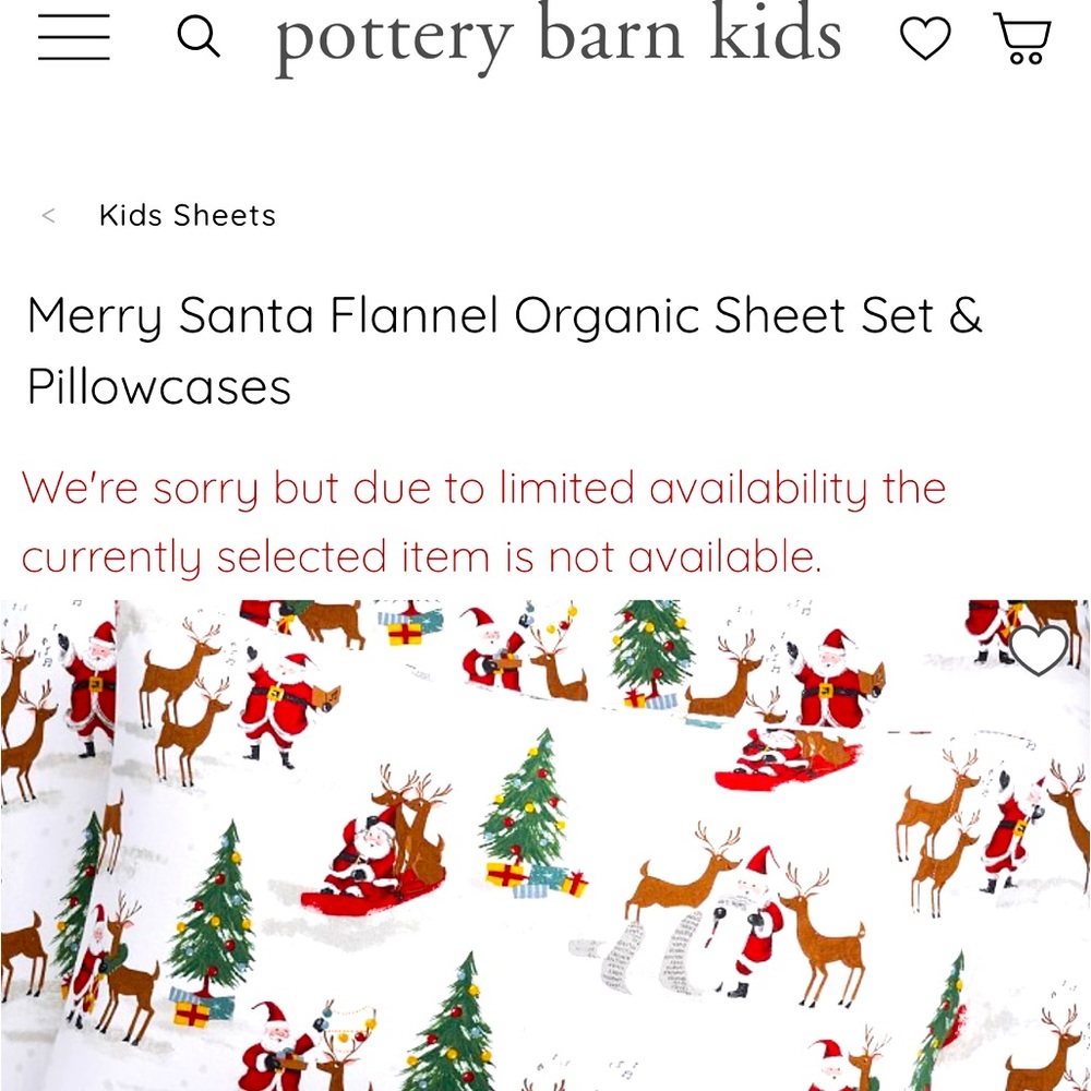 Pottery Barn Kids Christmas Sheets